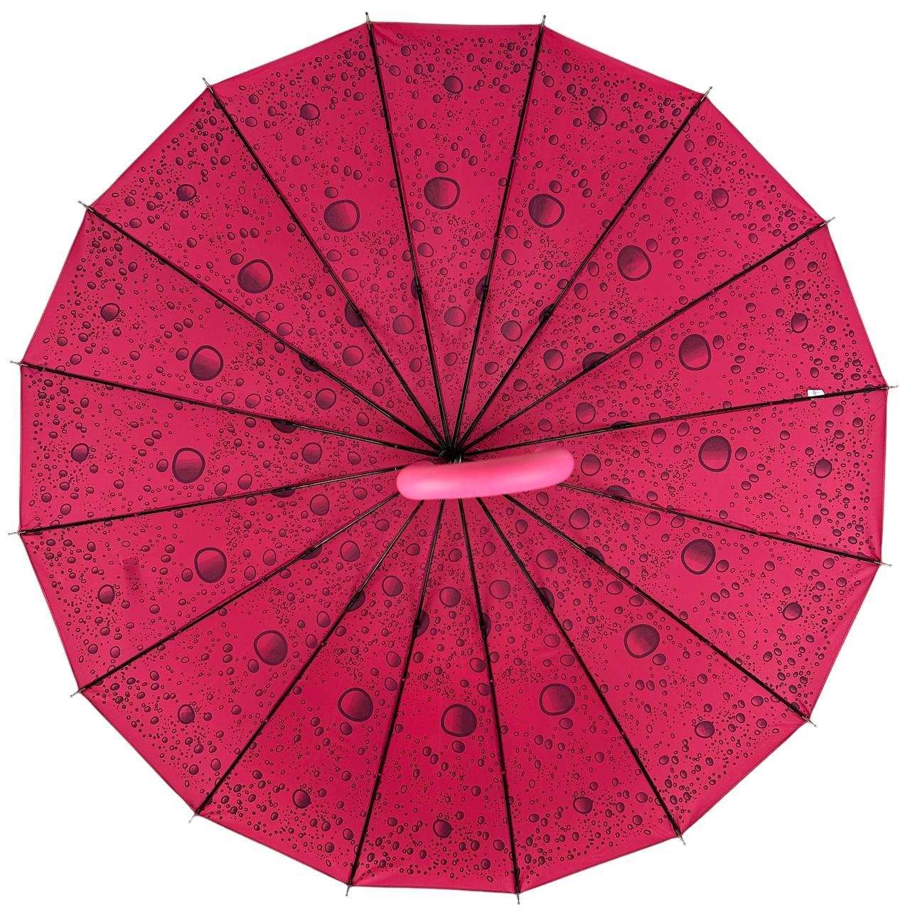 Женский зонт-трость полуавтомат Toprain 98 см фуксия - фото 5