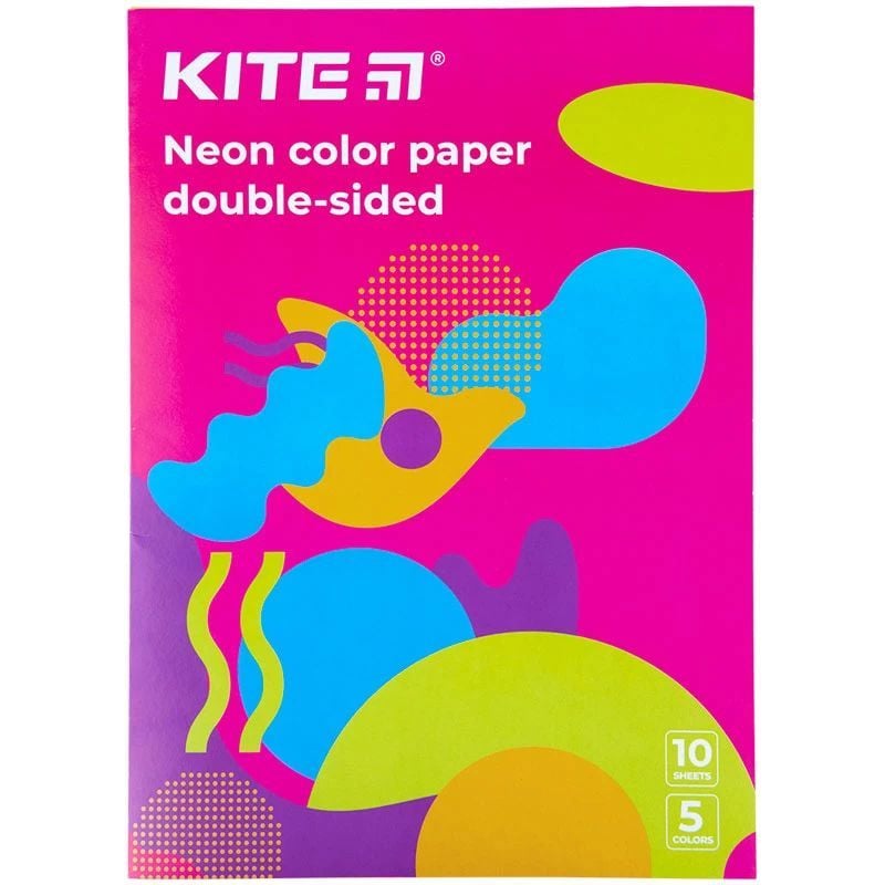 Бумага цветная Kite Fantasy неоновая А4 10 листов 5 цветов (K22-252-2) - фото 1