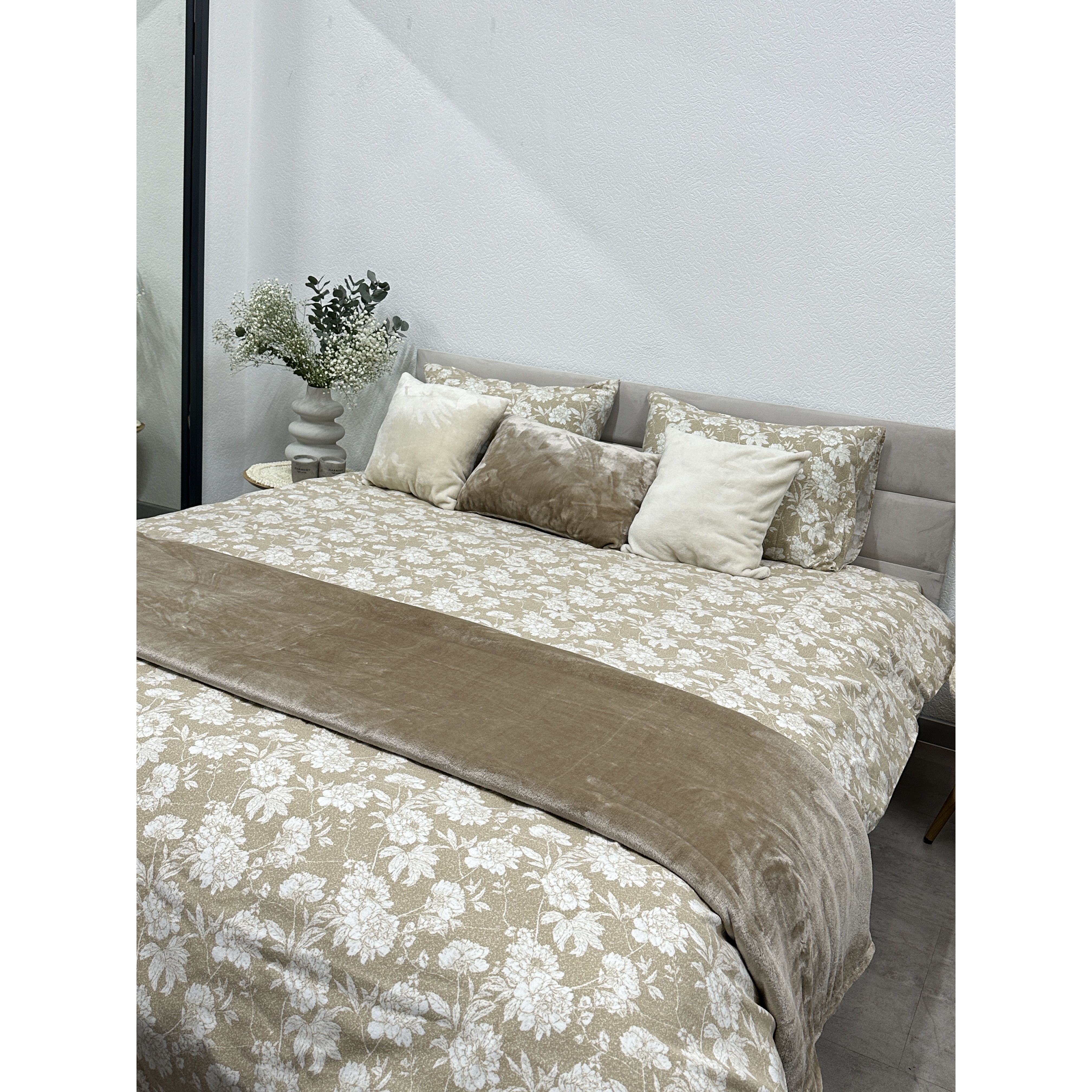 Комплект постельного белья Ecotton Евро 267262 Цветок на бежевом (24272) - фото 4