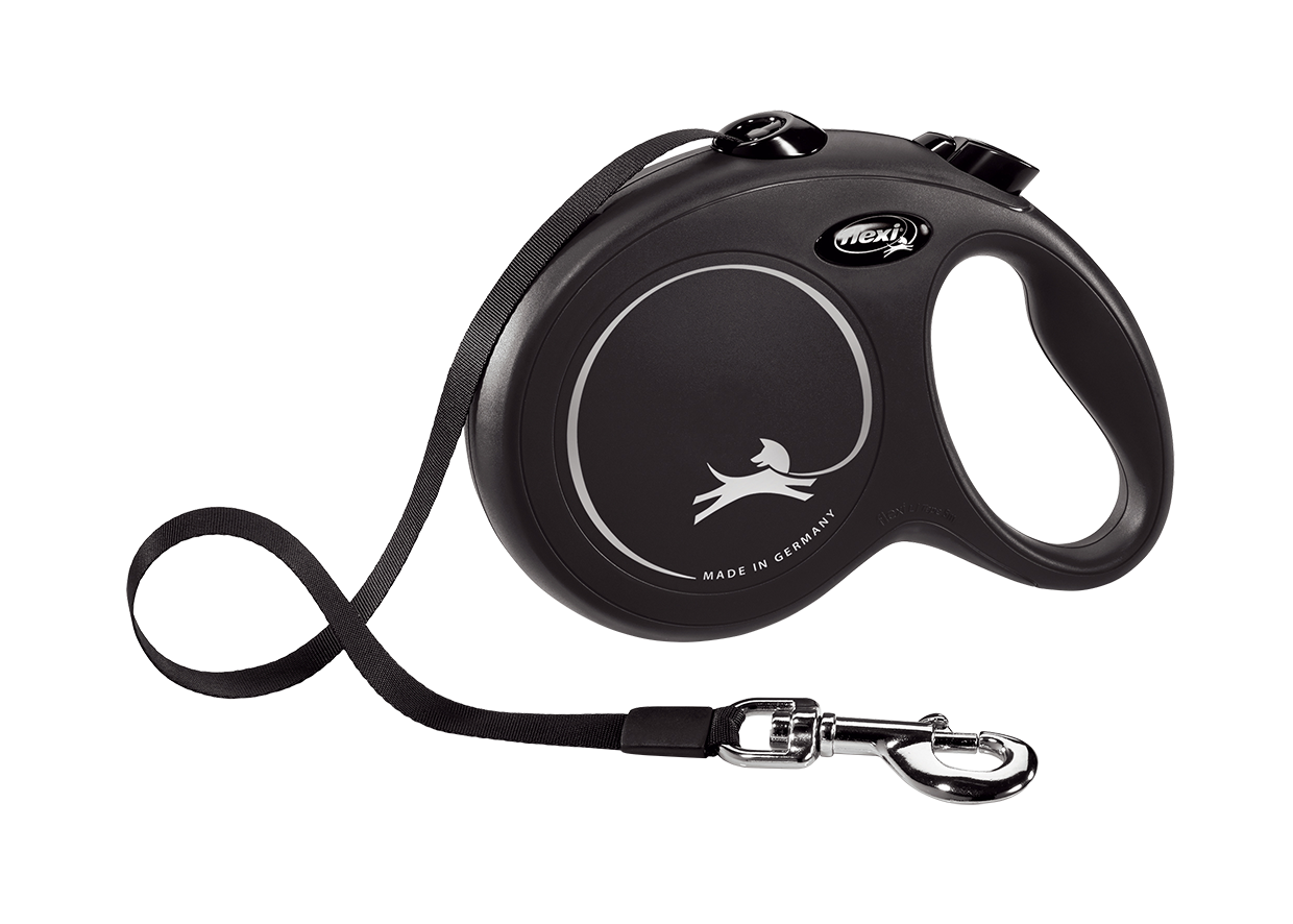 Повідець-рулетка Flexi Classic L, для собак до 50 кг, стрічка 5 м, чорний (CL30T5.251.S.20) - фото 1