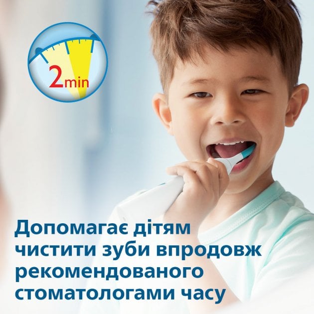 Детская электрическая зубная щетка Philips For Kids HX3411/01 мягкая белая (3930550) - фото 7