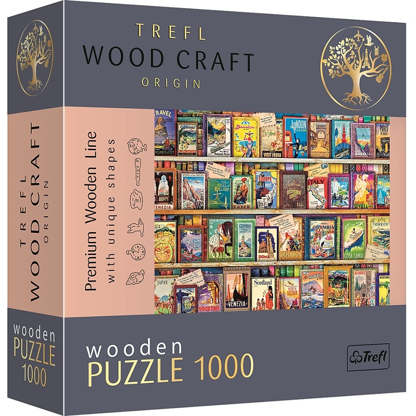Пазлы фигурные из дерева Trefl Мировые путеводители 1000 элементов - фото 1