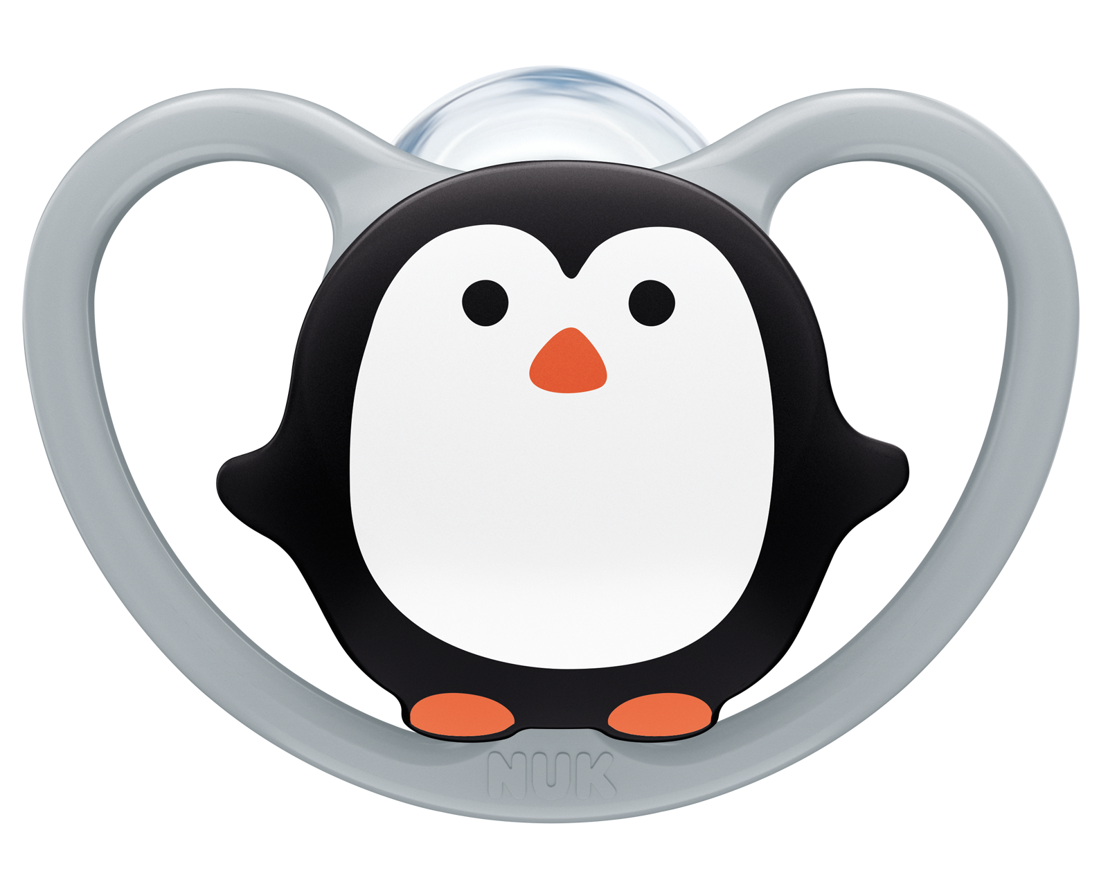 Силіконова пустушка Nuk Space Пінгвін, розмір 1, сірий (3952331) - фото 1
