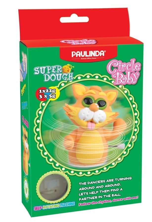 Маса для ліплення Paulinda Super Dough Circle Baby Кіт, помаранчевий (PL-081177-4) - фото 1
