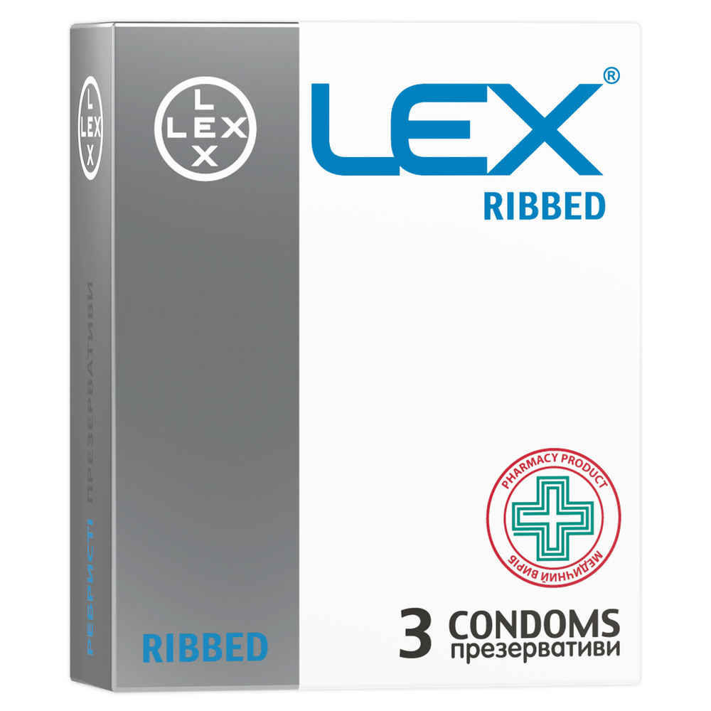 Презервативи Lex Ribbed з ребрами, 3 шт. (LEX/Ribbed/3) - фото 1