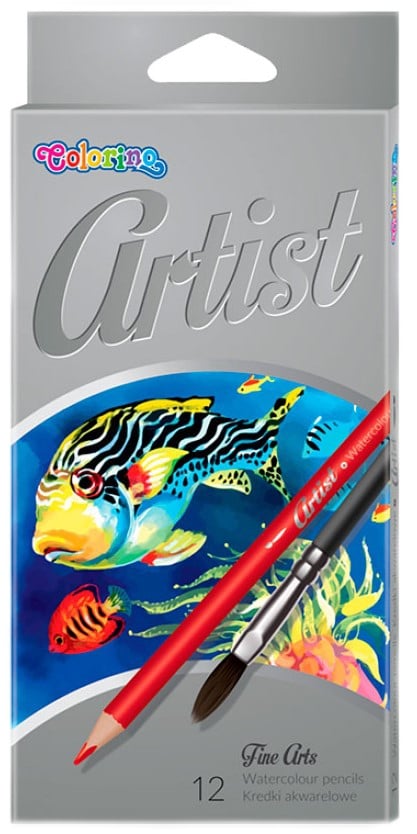 Олівці акварельні Colorino Рremium Artist, з пензликом, 12 кольорів, 12 шт. (65528PTR) - фото 1