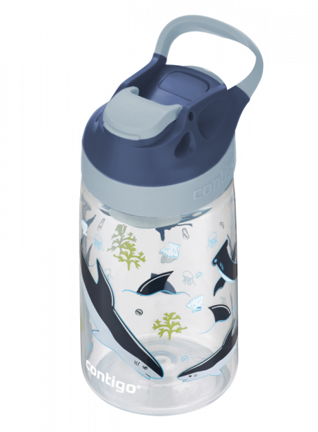 Пляшка дитяча Contigo, 420 мл, прозорий з малюнком акул (2136792) - фото 1