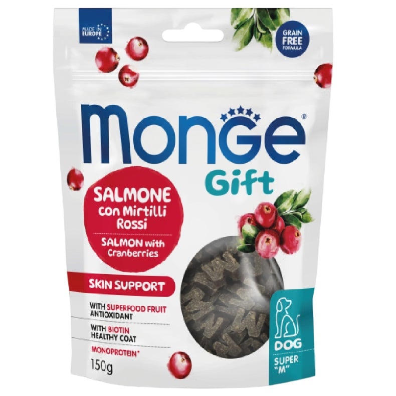 Лакомство для собак Monge Gift Dog Skin support лосось с клюквой, 150 г (70085731) - фото 1