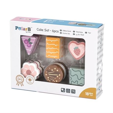 Игрушечные продукты Viga Toys PolarB Деревянные пирожные, 6 шт. (44055) - фото 2