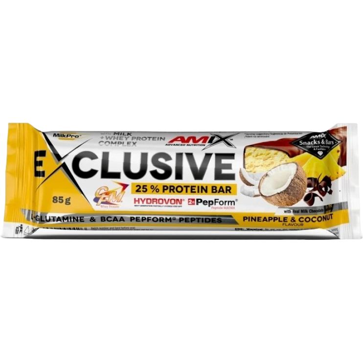 Батончик Amix Exclusive Protein Bar ананасово-кокосовий 85 г - фото 1