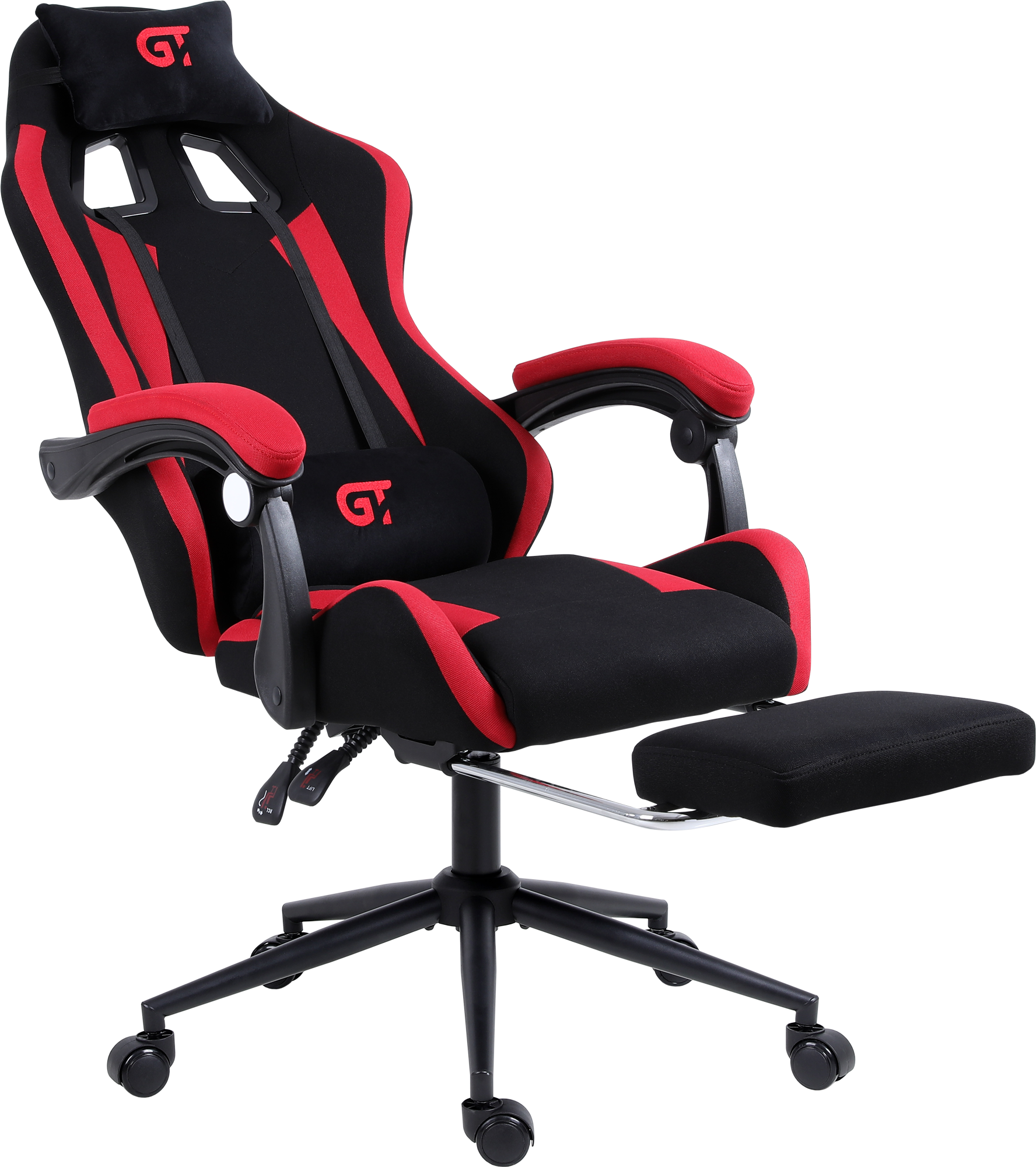 Геймерское кресло GT Racer черное с красным (X-2324 Fabric Black/Red) - фото 4