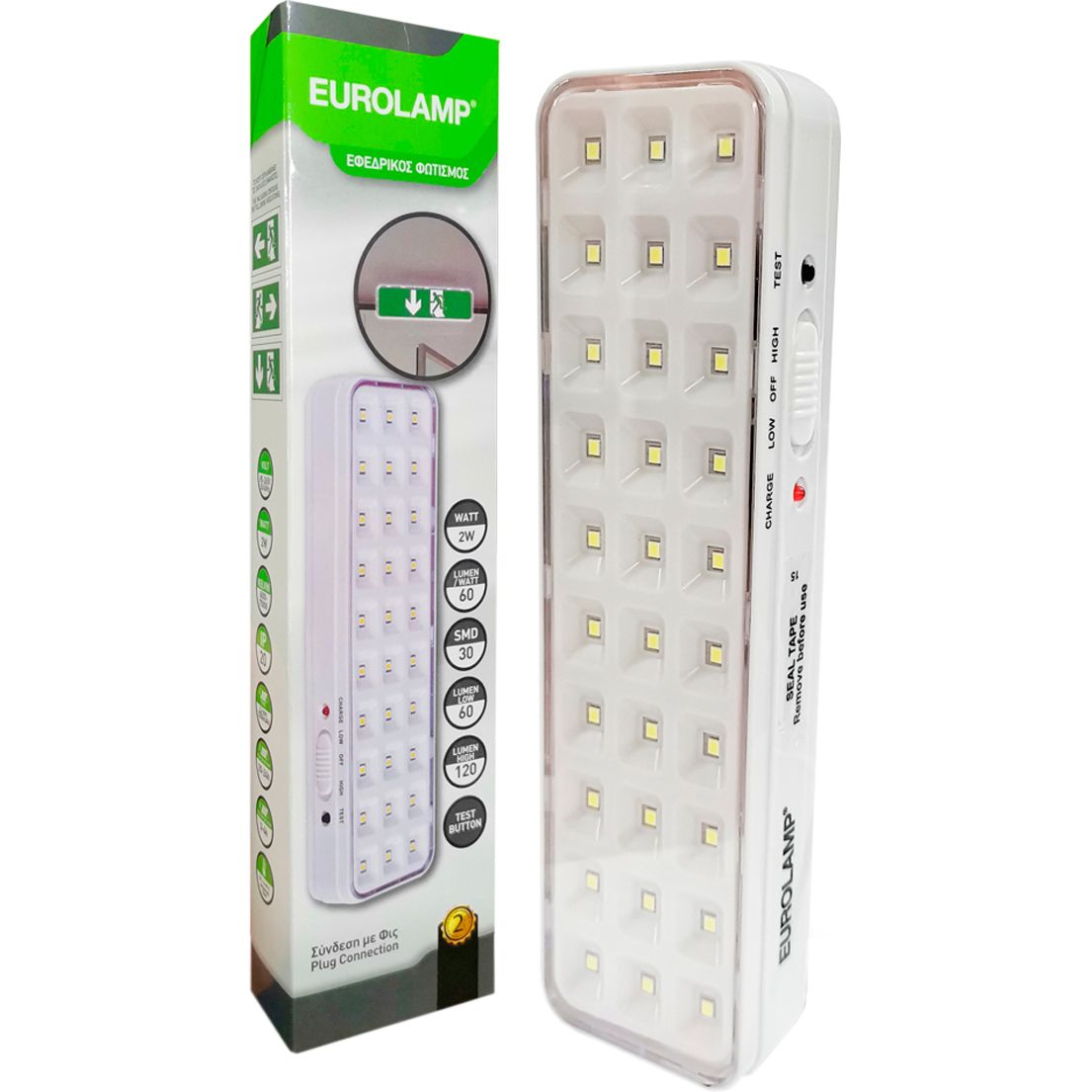 Світлодіодний світильник Eurolamp з акумулятором 30 SMD 2W 6000-7500K (EM-30SMD/2W) - фото 1