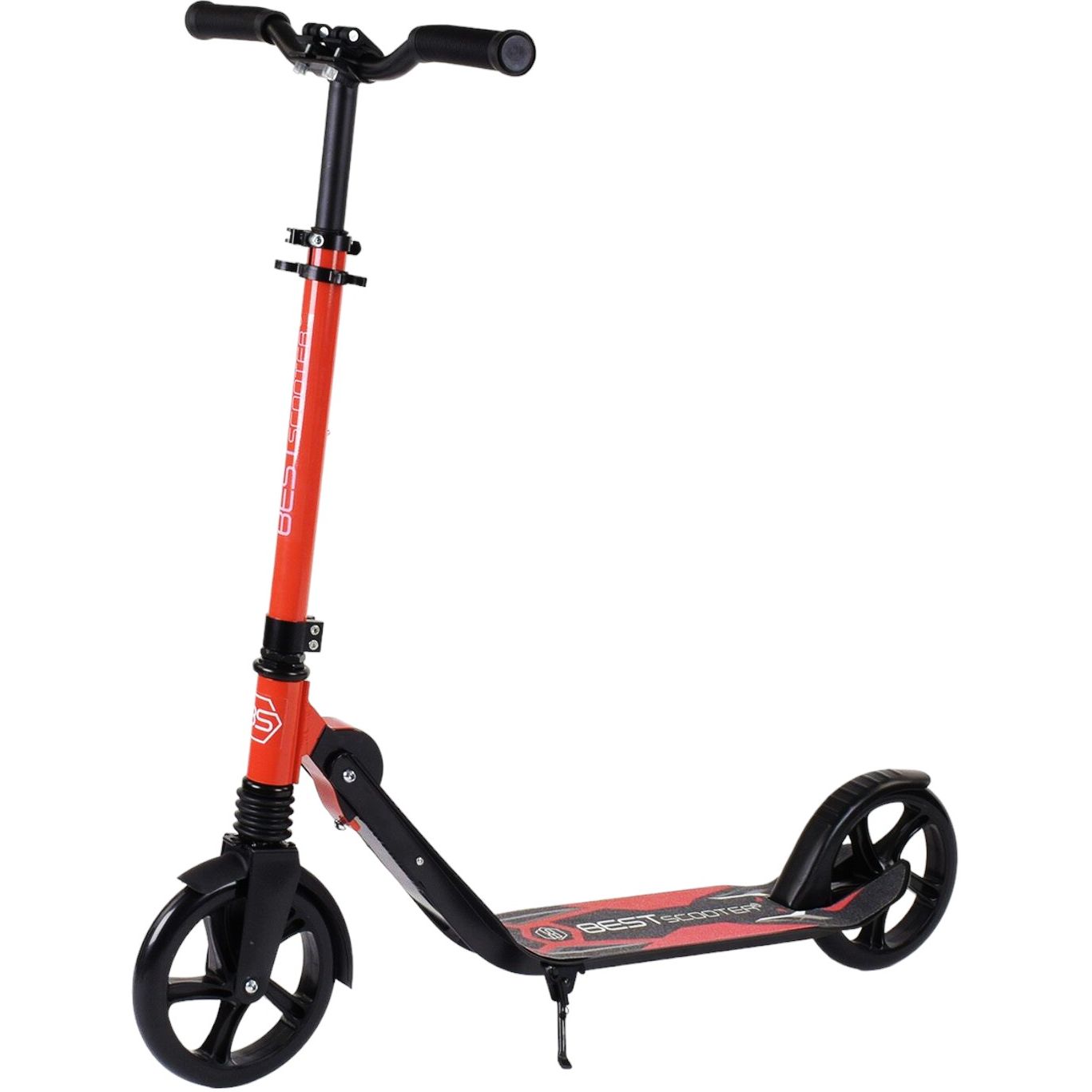 Самокат Best Scooter складной 45х13х80-100 см Черно-красный 000231405 - фото 1