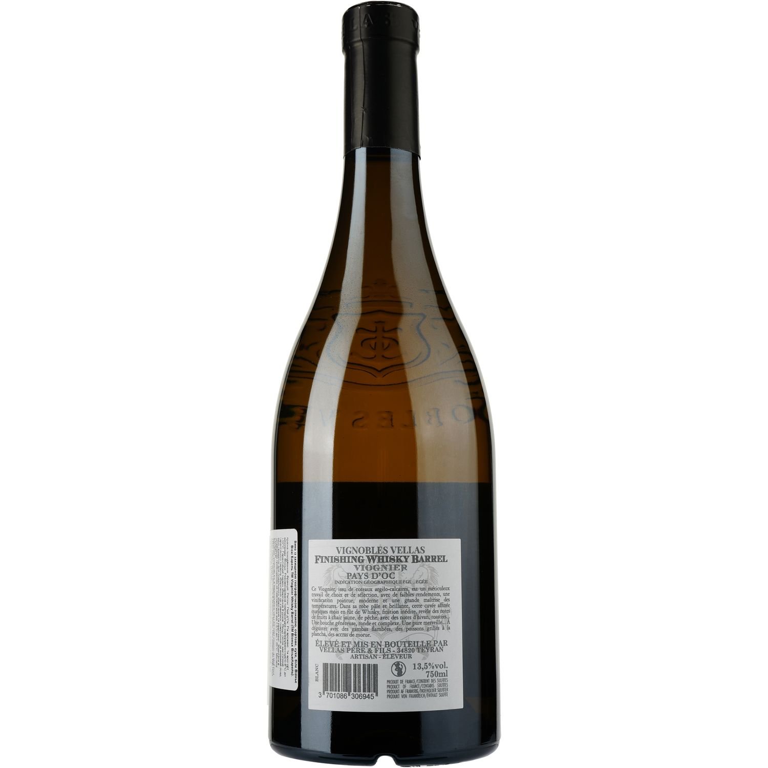 Вино Vignobles Vellas Whisky Barrel Viognier IGP Pays D'Oc, белое, сухое, 0,75 л - фото 2