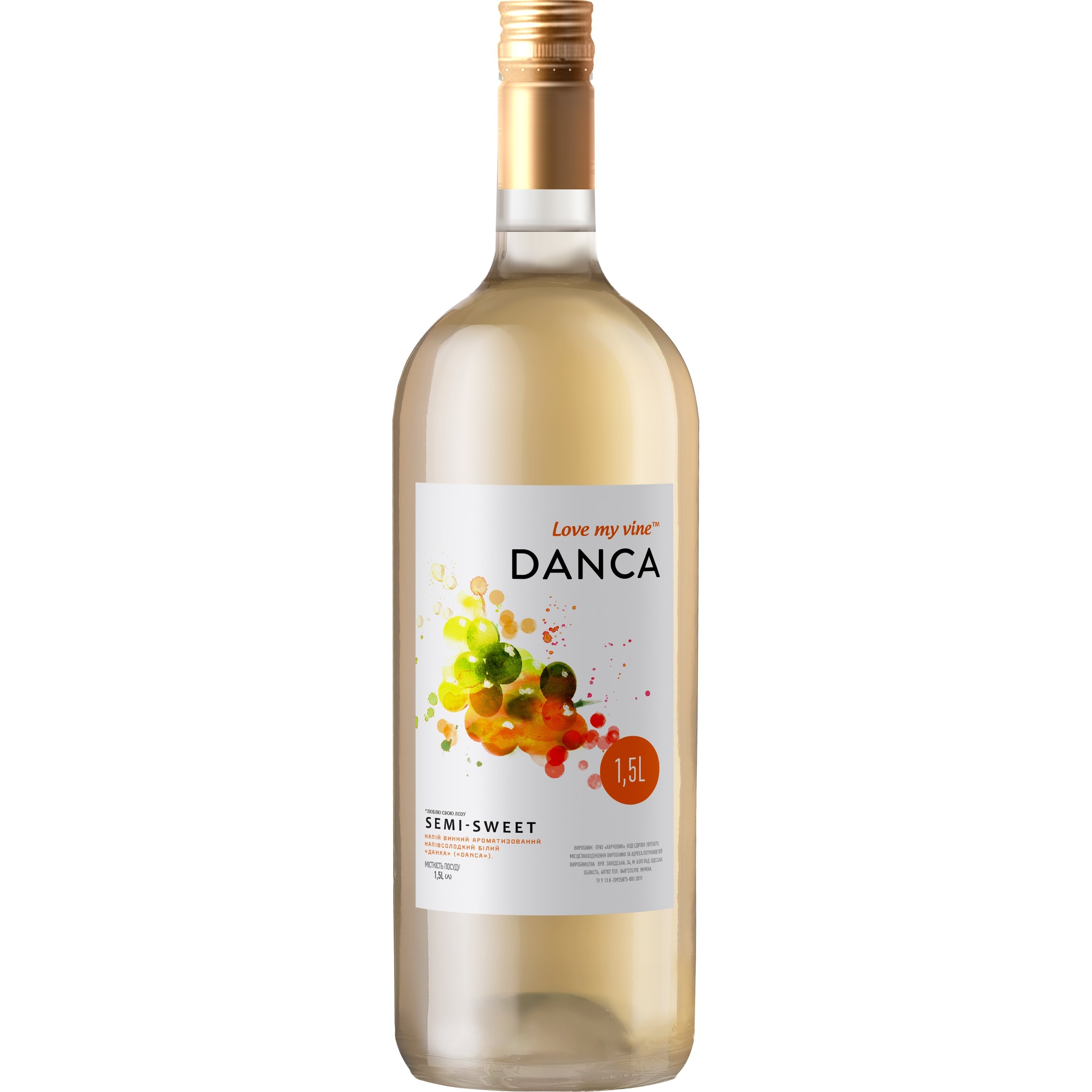 Напиток винный Love my vine Danca белый полусладкий 1.5 л - фото 1