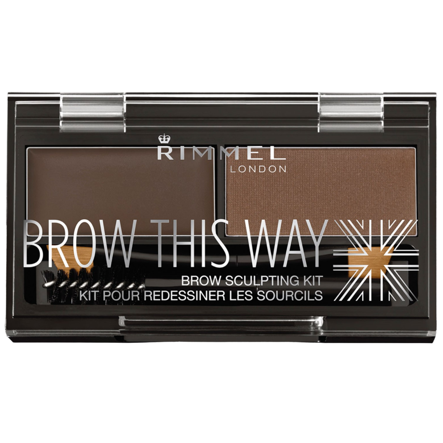 Набор для моделирования бровей Rimmel Brow This Way Dark Brown тон 003, 1.1 г + 1.3 г (8000016188838) - фото 1