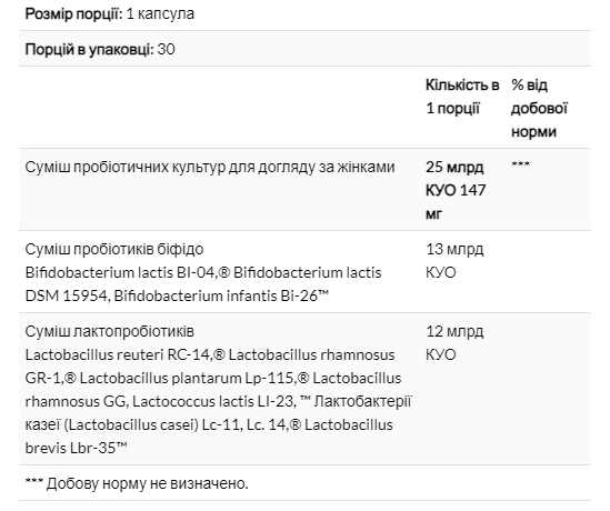 Пробіотик для жінок Renew Life Ultimate Flora Women's Care Probiotic 25 млрд 30 вегетаріанських капсул - фото 4