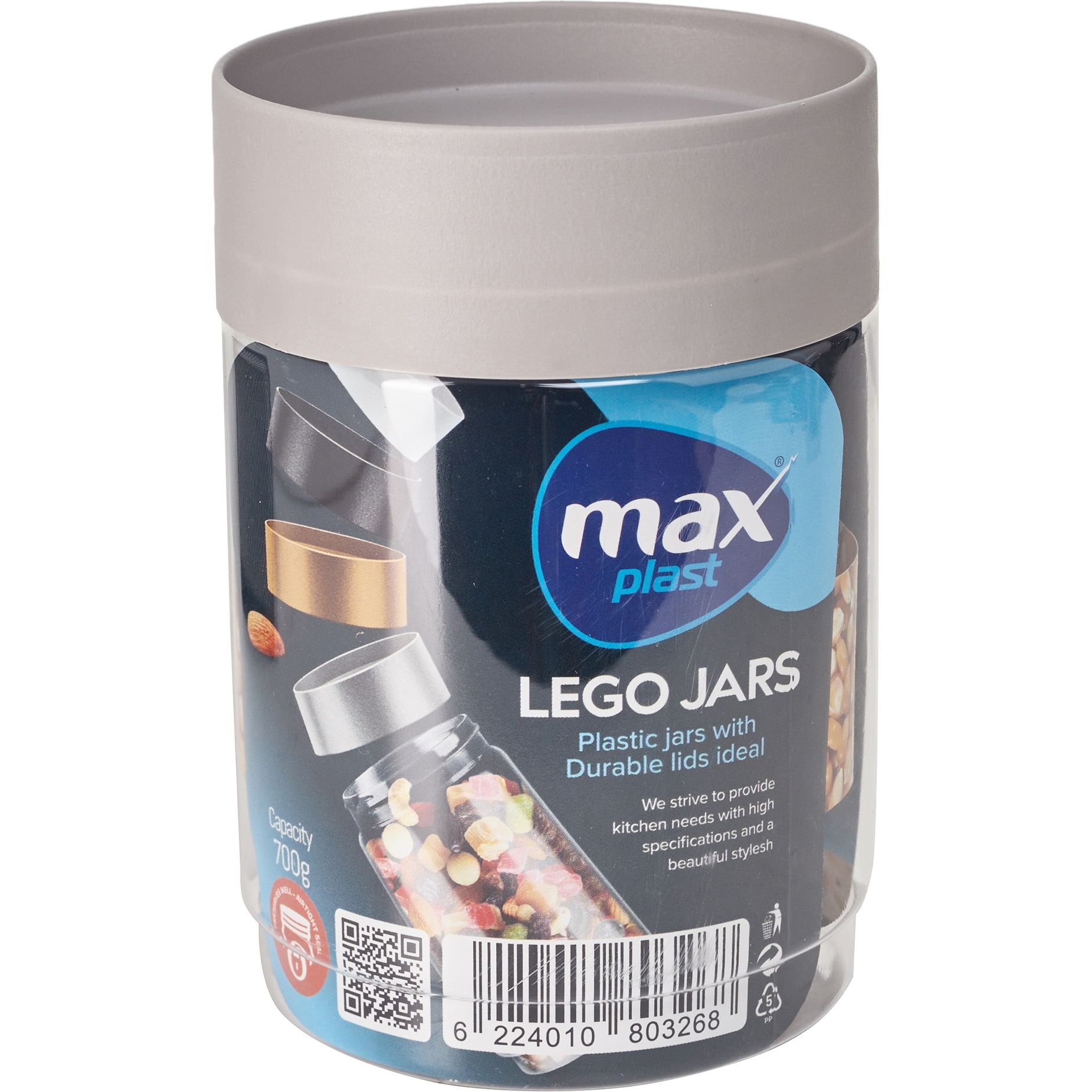 Емкость для хранения сыпучих продуктов Max Plast Lego Jar 700 мл - фото 1