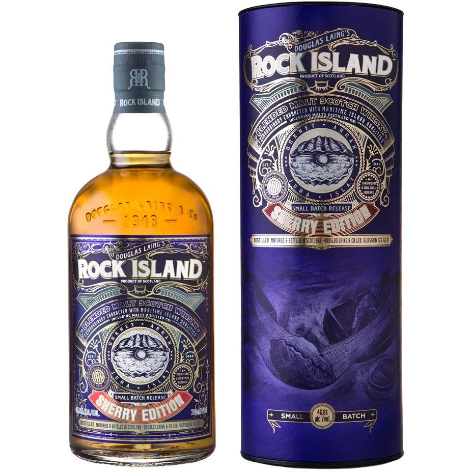 Віски Douglas Laing Rock Island Sherry Edition Blended Malt Scotch Whisky 46.8% 0.7 л в подарунковій упаковці - фото 1