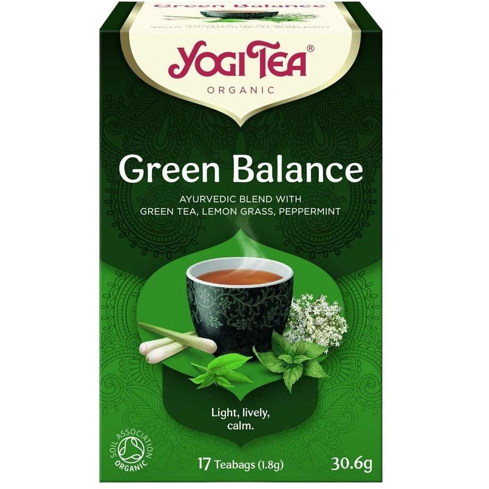 Суміш трав'яного та зеленого чаю Yogi Tea Зелений баланс органічний 30.6 г (17 шт х 1.8 г) - фото 1