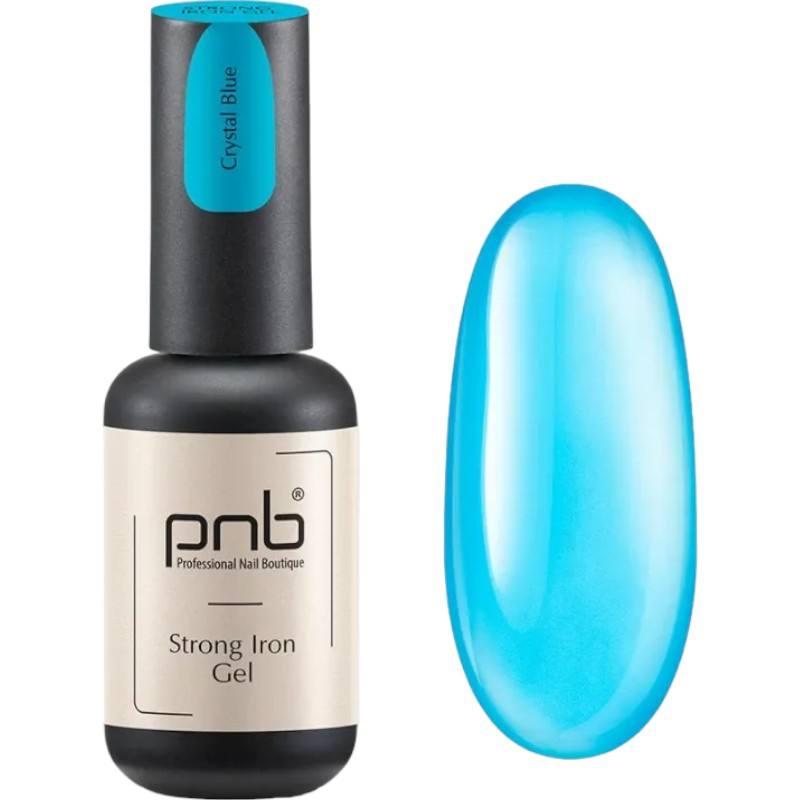 Гель PNB Strong Iron Gel Crystal Blue 8 мл - фото 1