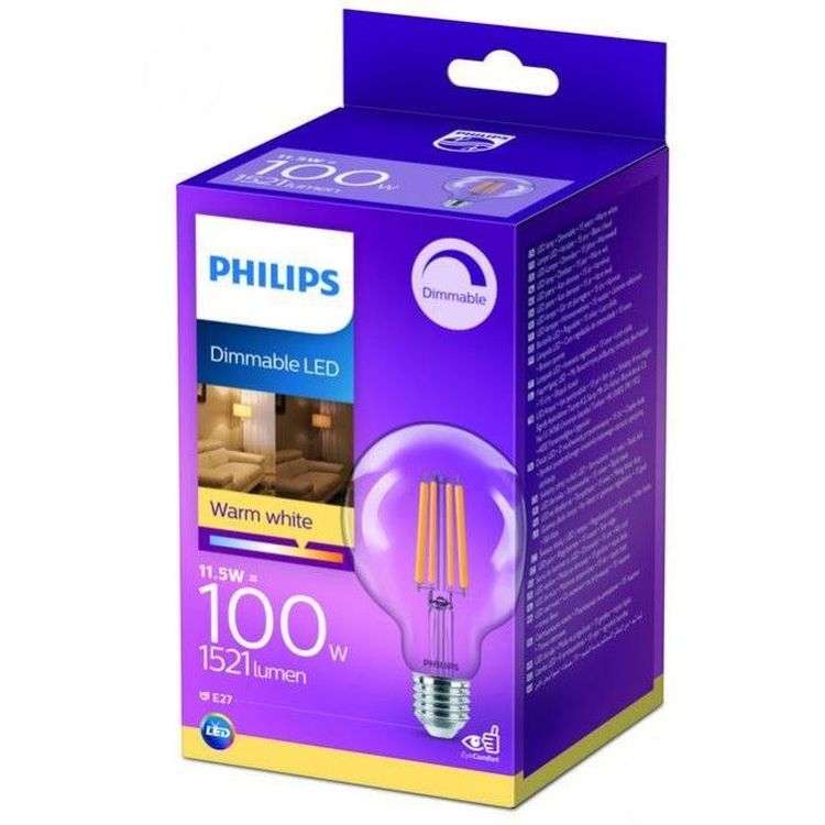 Лампа світлодіодна Philips LED classic, 100W, G95, E27, WW CL D 1PF/4, 2700К (929002429666) - фото 1