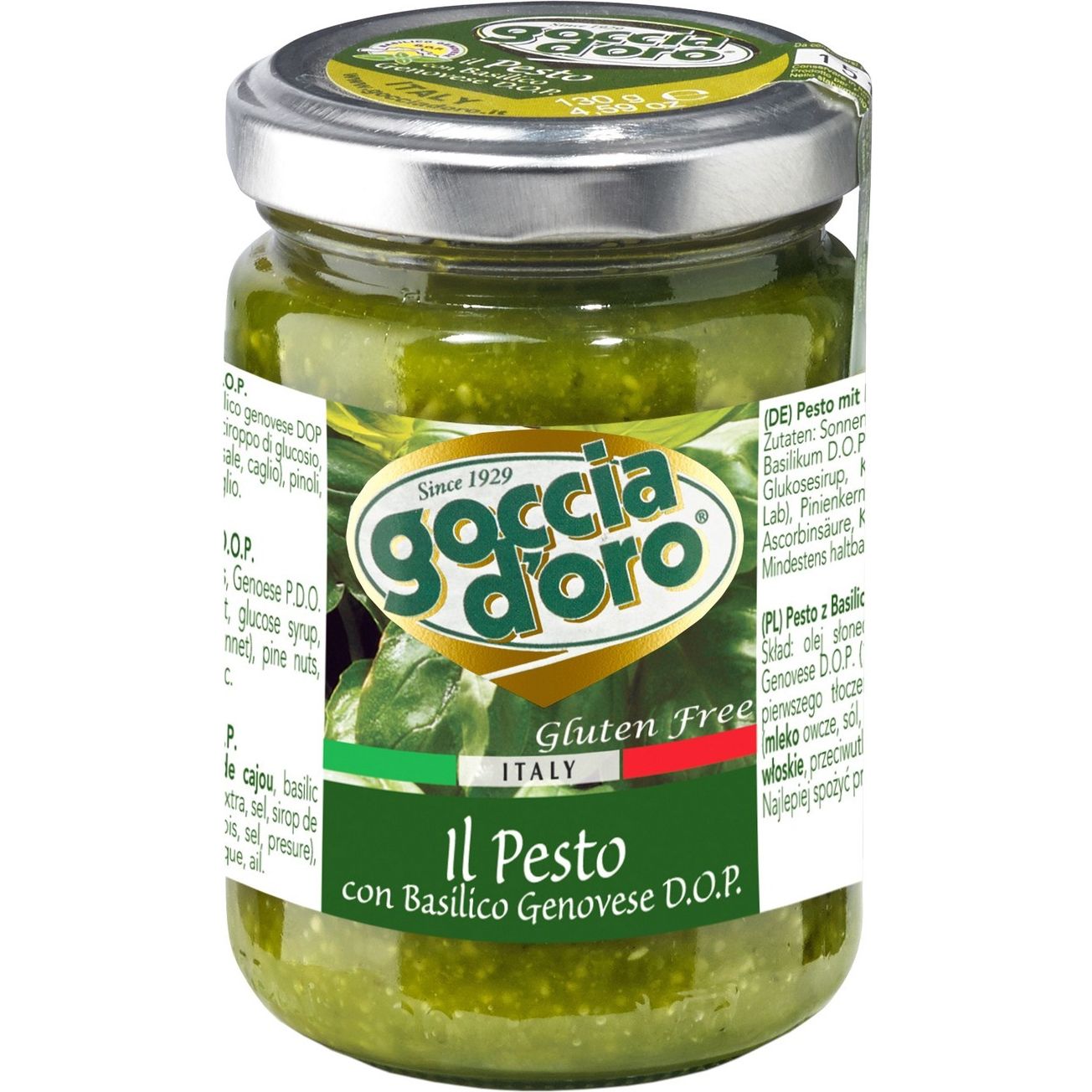 Соус Goccia d'Oro il Pesto Basilico Genovese з базиліком Дженовезе 130 г - фото 1