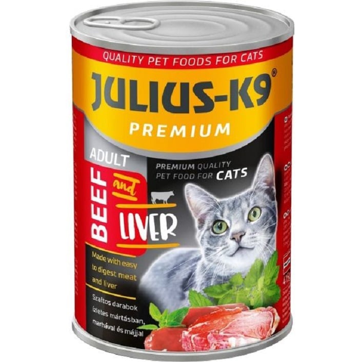 Влажный корм для котов Julius-K9, говядина и печень, 415 г - фото 1