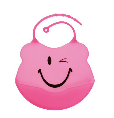 Слинявчик-нагрудник Lindo Смайл, з кишенею, рожевий (Ф 933 рож) - фото 1