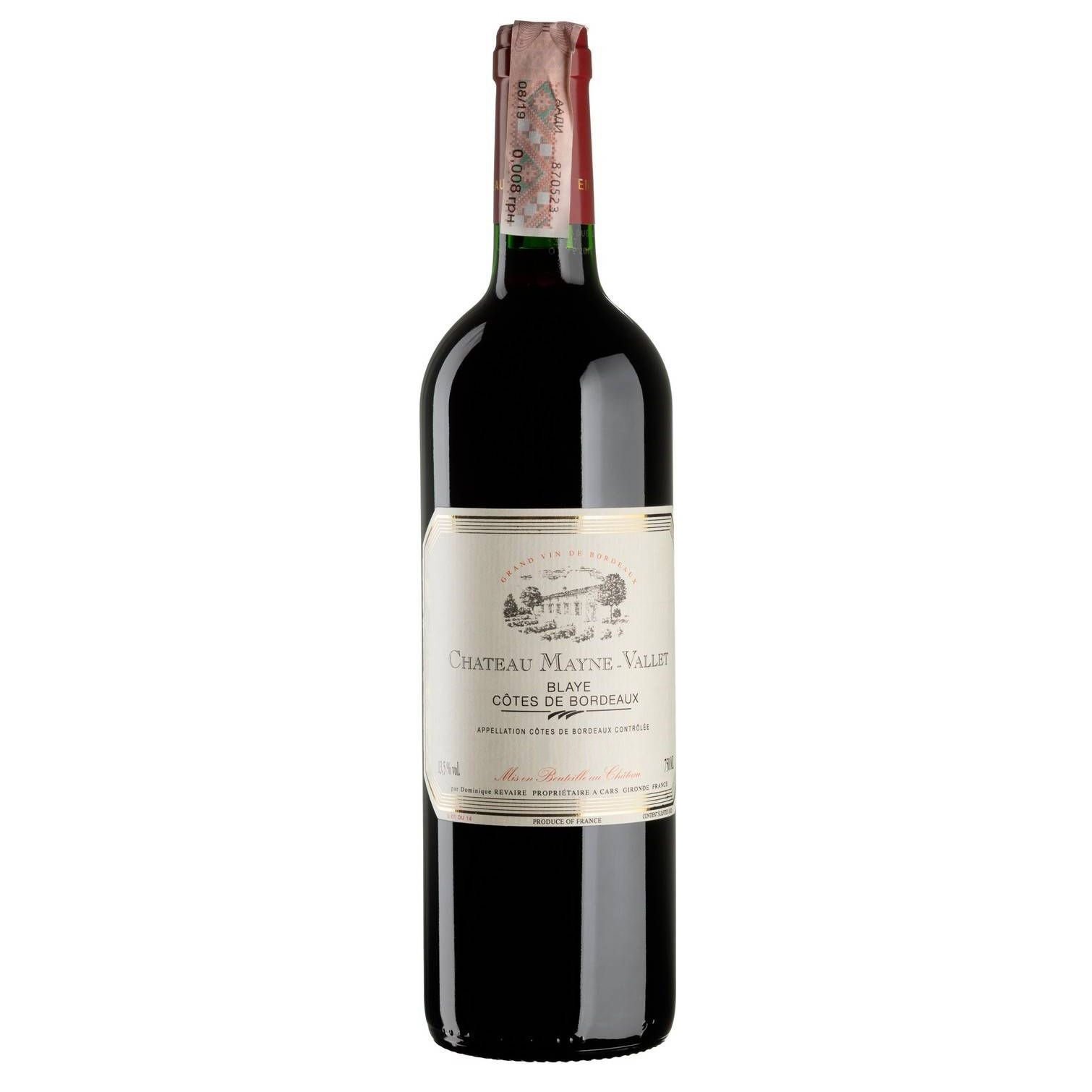 Вино Chateau Mayne-Vallet, красное, сухое, 0,75 л - фото 1