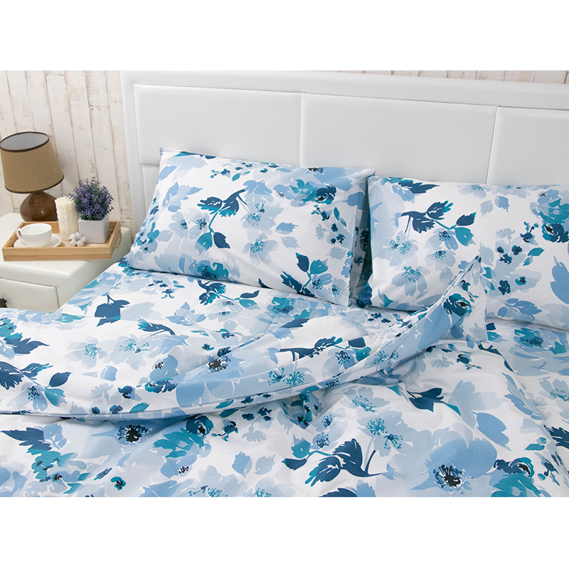 Комплект постельного белья Руно Blue Flowers бязь набивная полуторный голубой (1.114_BlueFlowers) - фото 5