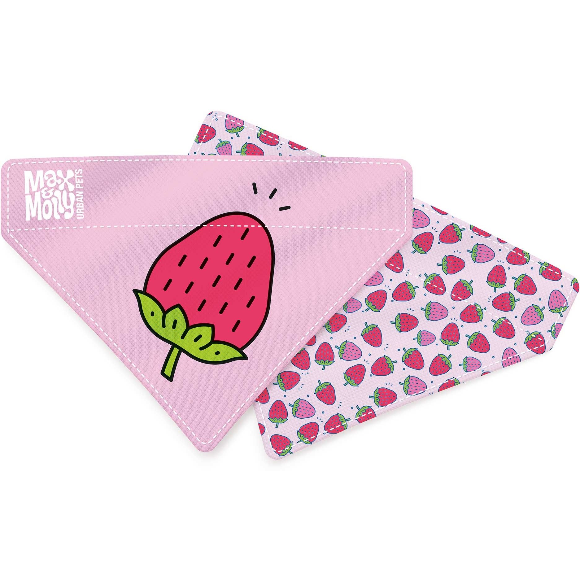 Бандана для собак Max & Molly Bandana Strawberry Dream на ошейник с принтом Клубничная мечта S - фото 1