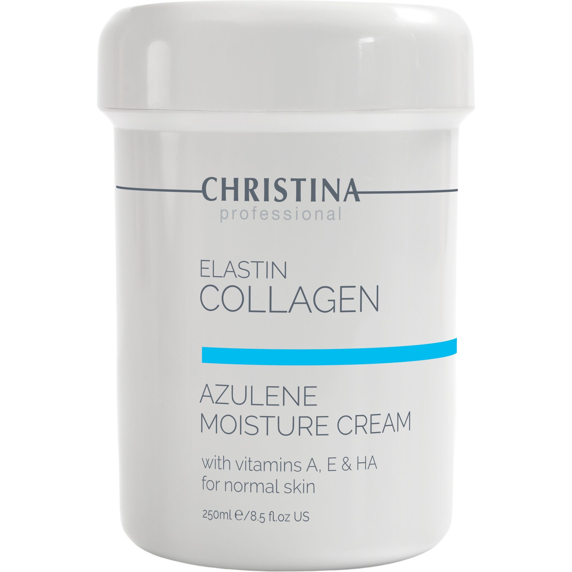 Увлажняющий крем для нормальной кожи Christina Elastin Collagen Azulene Moisture Cream with Vitamins A, E & HA 250 мл - фото 1