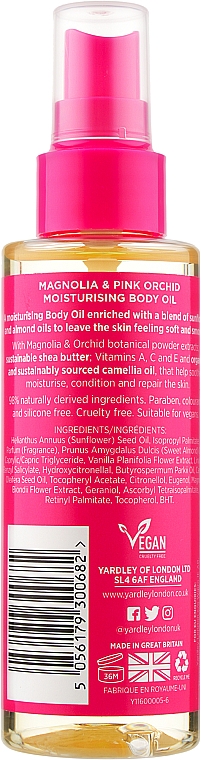 Масло для тела Yardley London Flowerazzi Magnolia & Pink Orchid 125 мл - фото 2