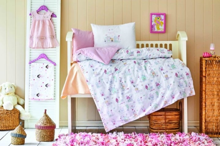 Комплект постельного белья для младенцев Karaca Home Candy pudra 2020-2, ранфорс, разноцвет (svt-2000022246231) - фото 1