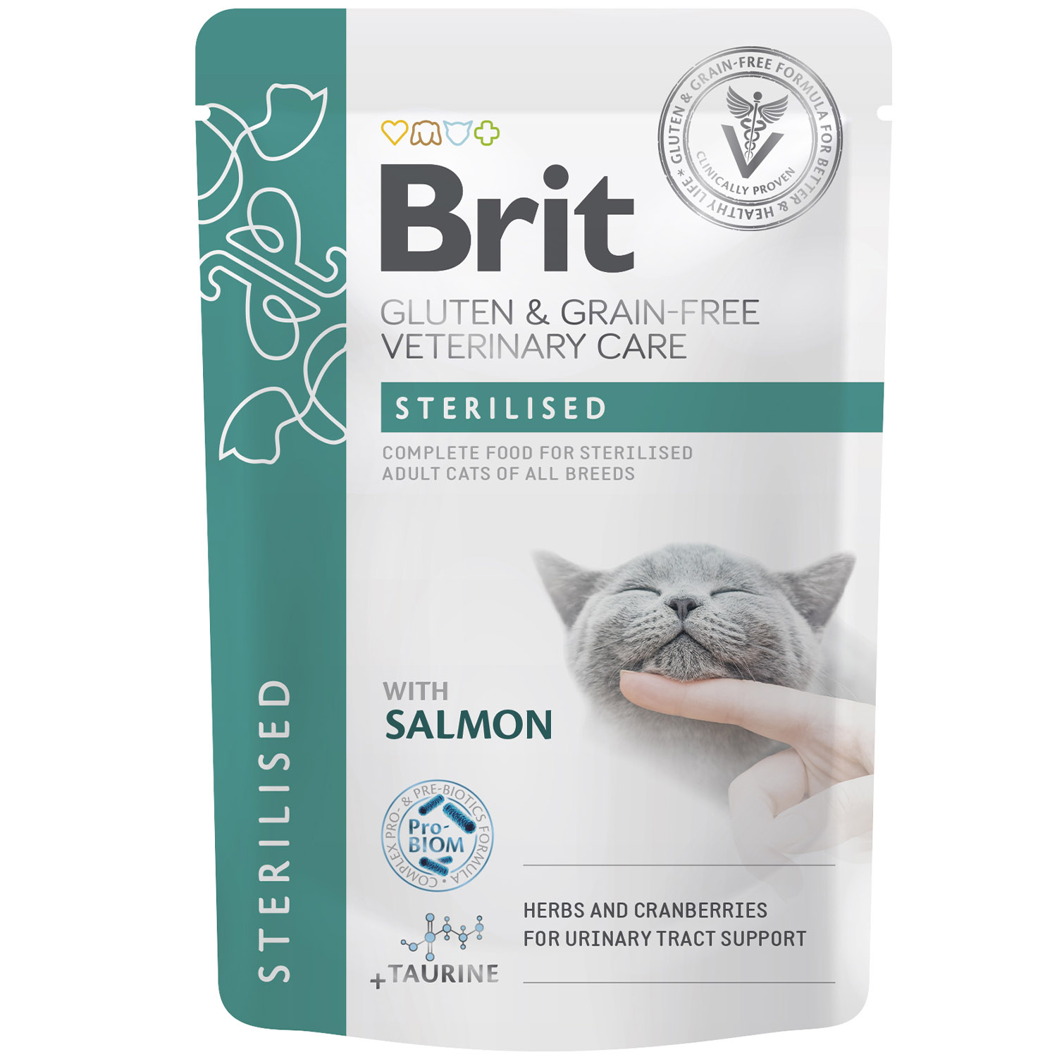 Вологий корм для котів Brit GF VetDiet Care Sterilised з лососем 85 г - фото 1