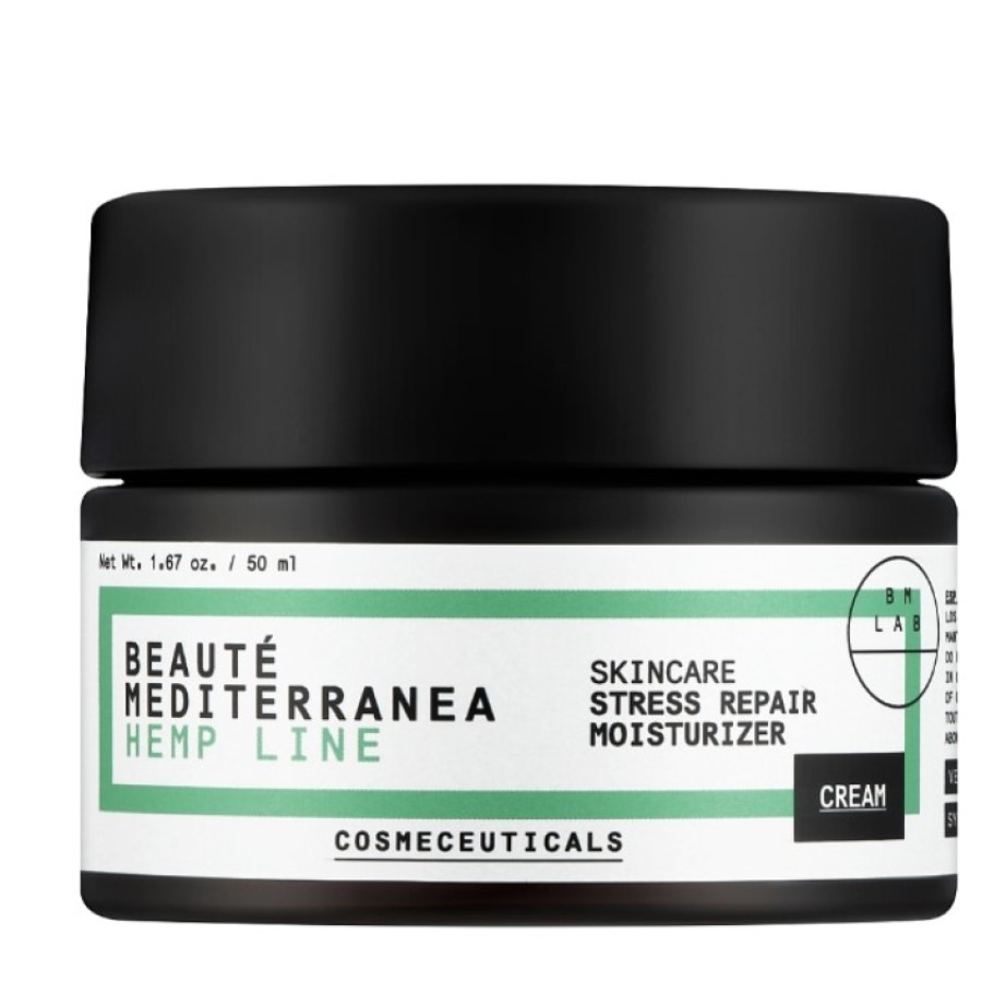 Увлажняющий крем для чувствительной и поврежденной кожи Beaute Mediterranea Hemp Line Cream Super Green Moisturizer 50 мл - фото 1