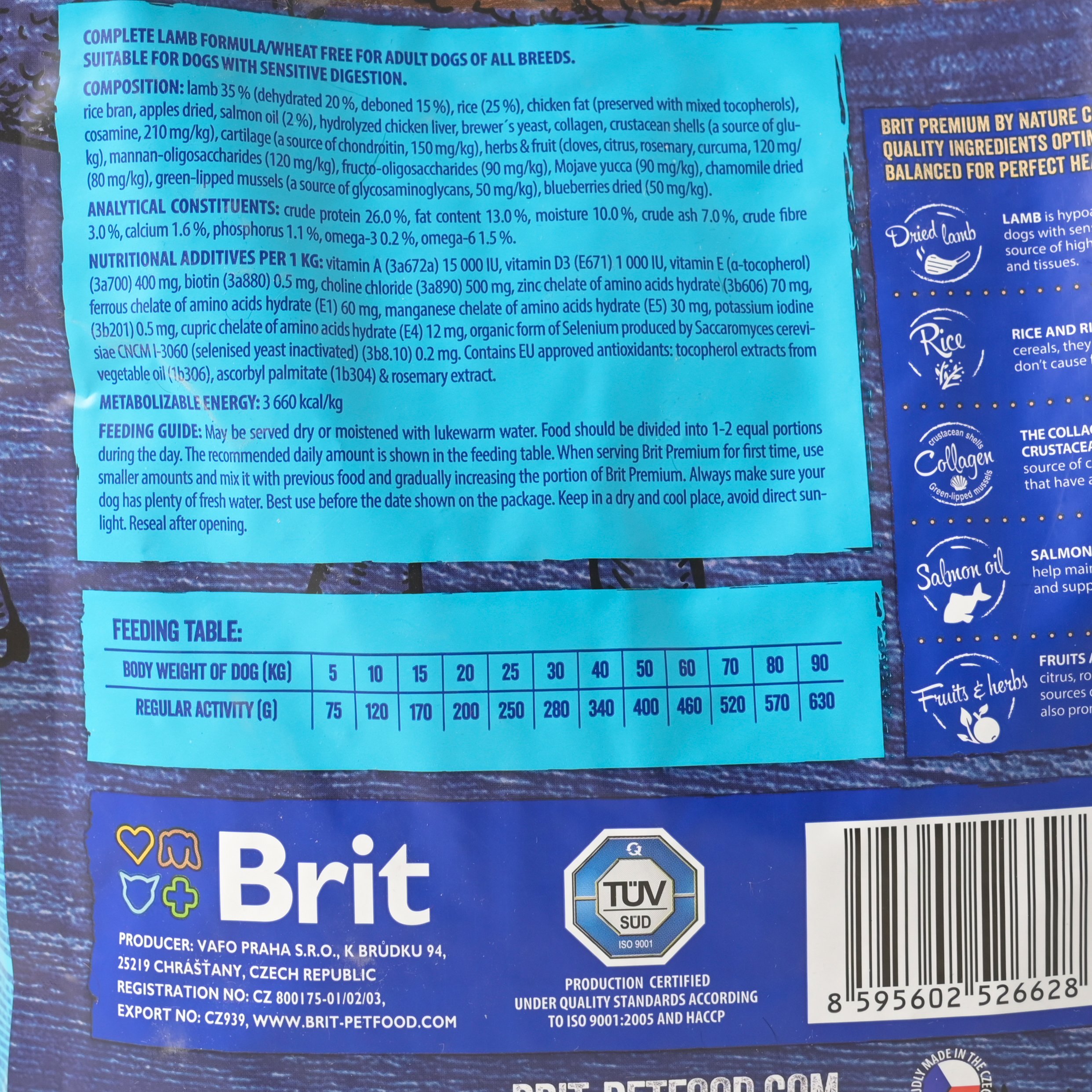 Сухий корм для собак з чутливим травленням Brit Premium Dog Sensitive Lamb, з ягням, 3 кг - фото 5