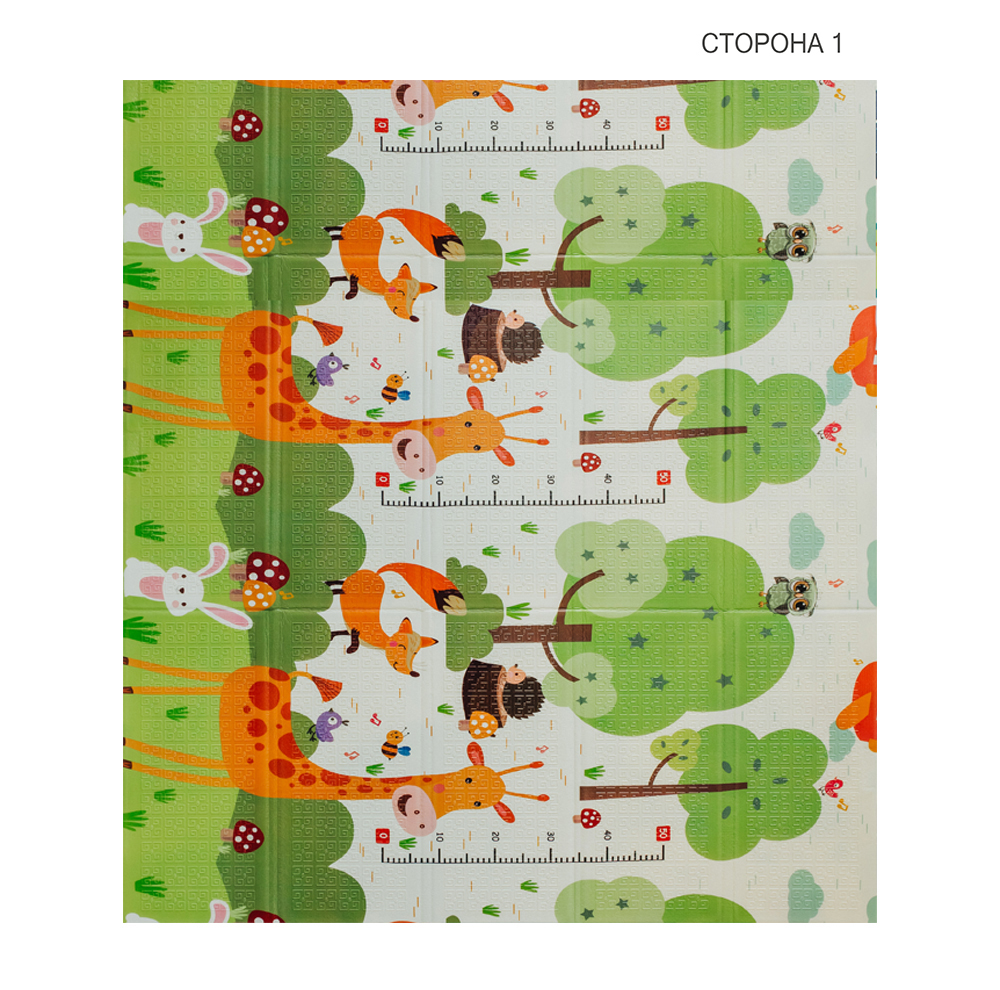 Дитячий двосторонній складний килимок Poppet Весела жирафа та Загадковий ліс, 200x180x1 см (PP009-200) - фото 3