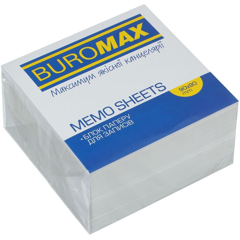 Блок паперу для нотаток Buromax непроклеєний 90х90х50 мм білий (BM.2215) - фото 1