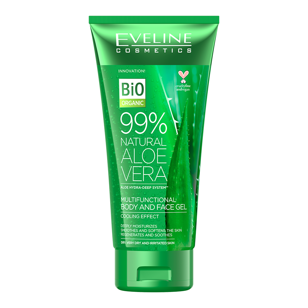 Універсальний алое-гель Eveline 99% Natural Aloe Vera, з охолоджуючим ефектом, для обличчя і тіла, 250 мл - фото 1