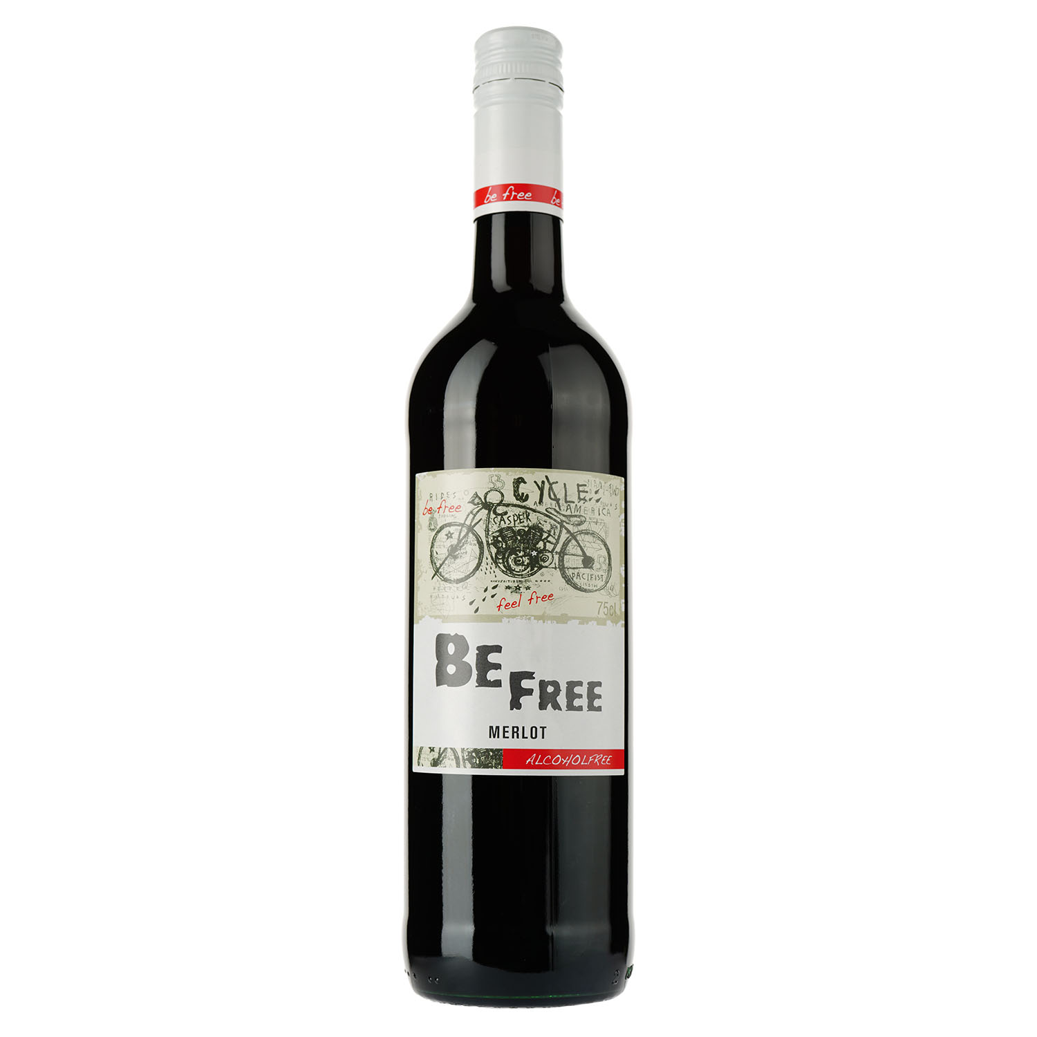 Вино безалкогольне Be Free Merlot, червоне, солодке, 0%, 0,75 л - фото 1