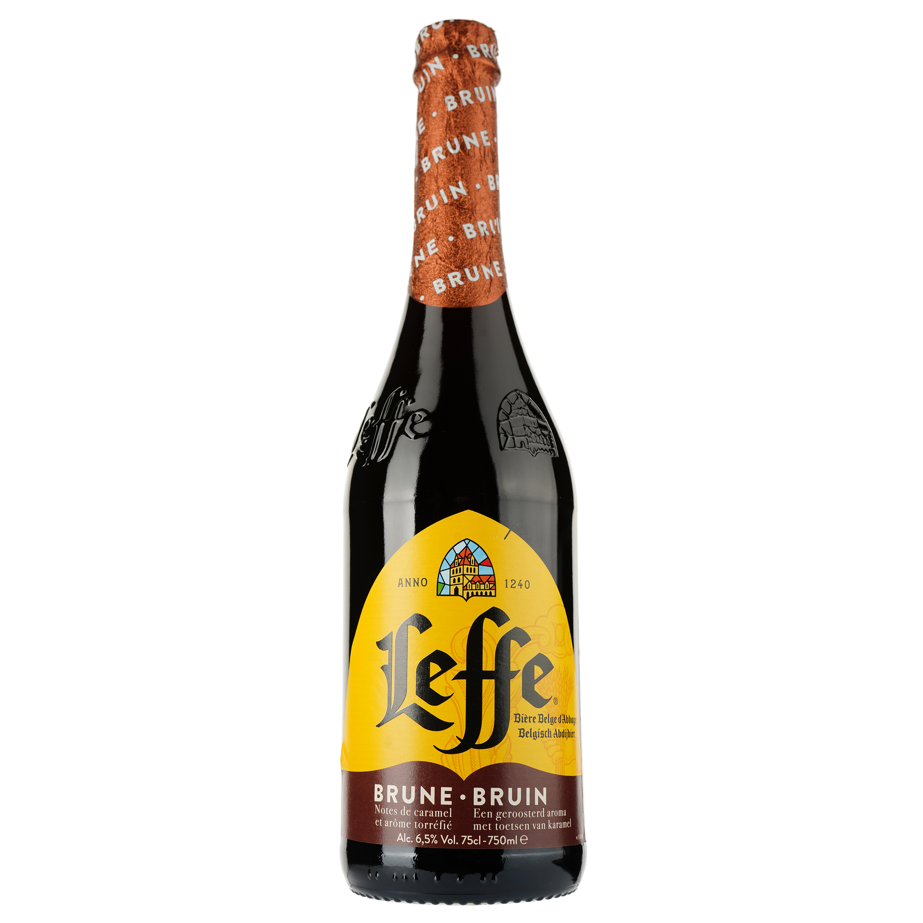 Пиво Leffe Brune, темное, фильтрованное, 6,5%, 0,75 л (639836) - фото 1