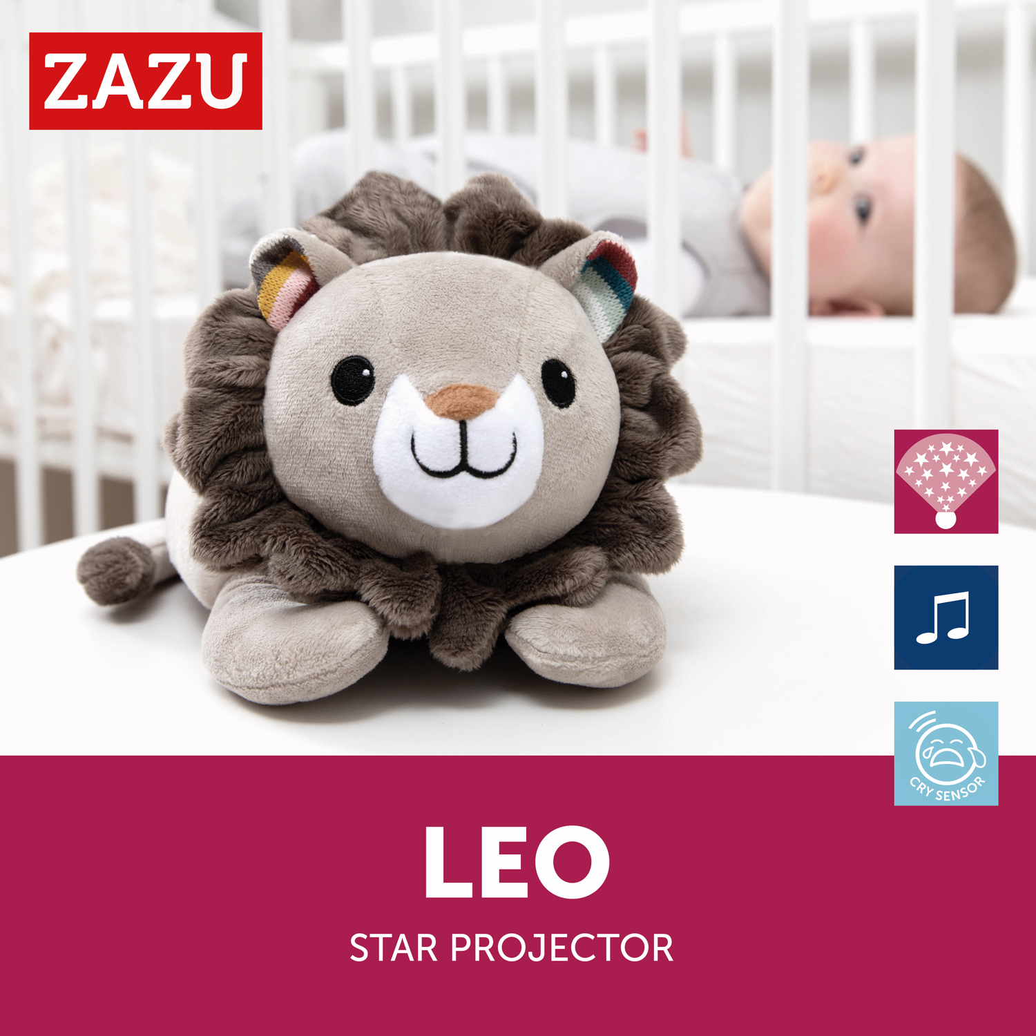 Проектор Zazu LEO, звездное небо с мелодиями (ZA-LEO-01) - фото 2