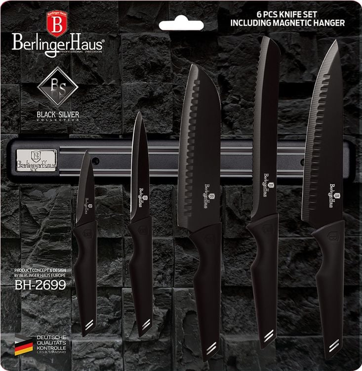 Набір ножів Berlinger Haus Black Silver Collection, чорний (BH 2699) - фото 2