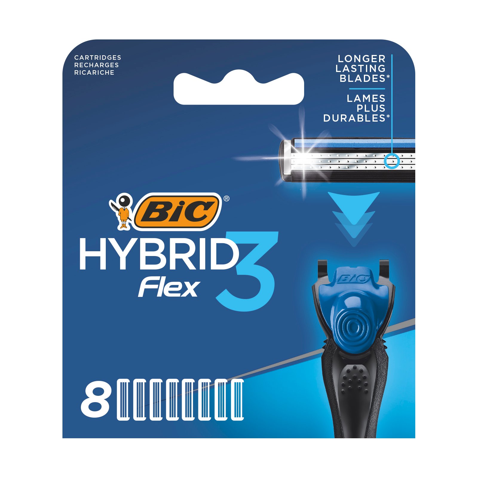 Змінні картриджі для гоління BIC Hybrid 3 Flex, 8 шт. - фото 1