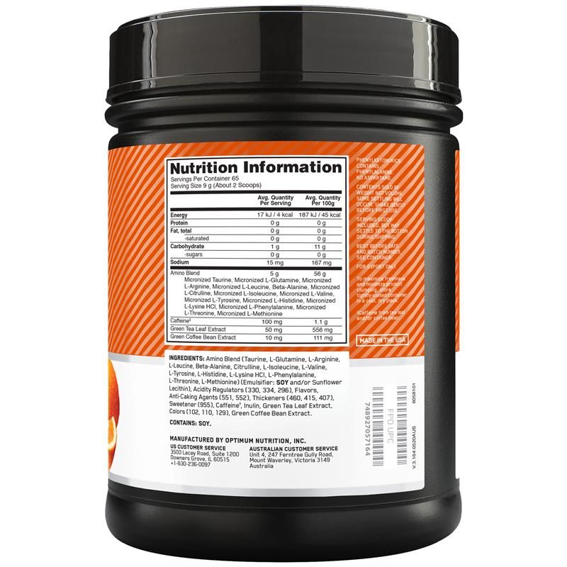 Амінокислотний комплекс Optimum Nutrition Essential Amino Energy Orange Cooler 585 г - фото 2