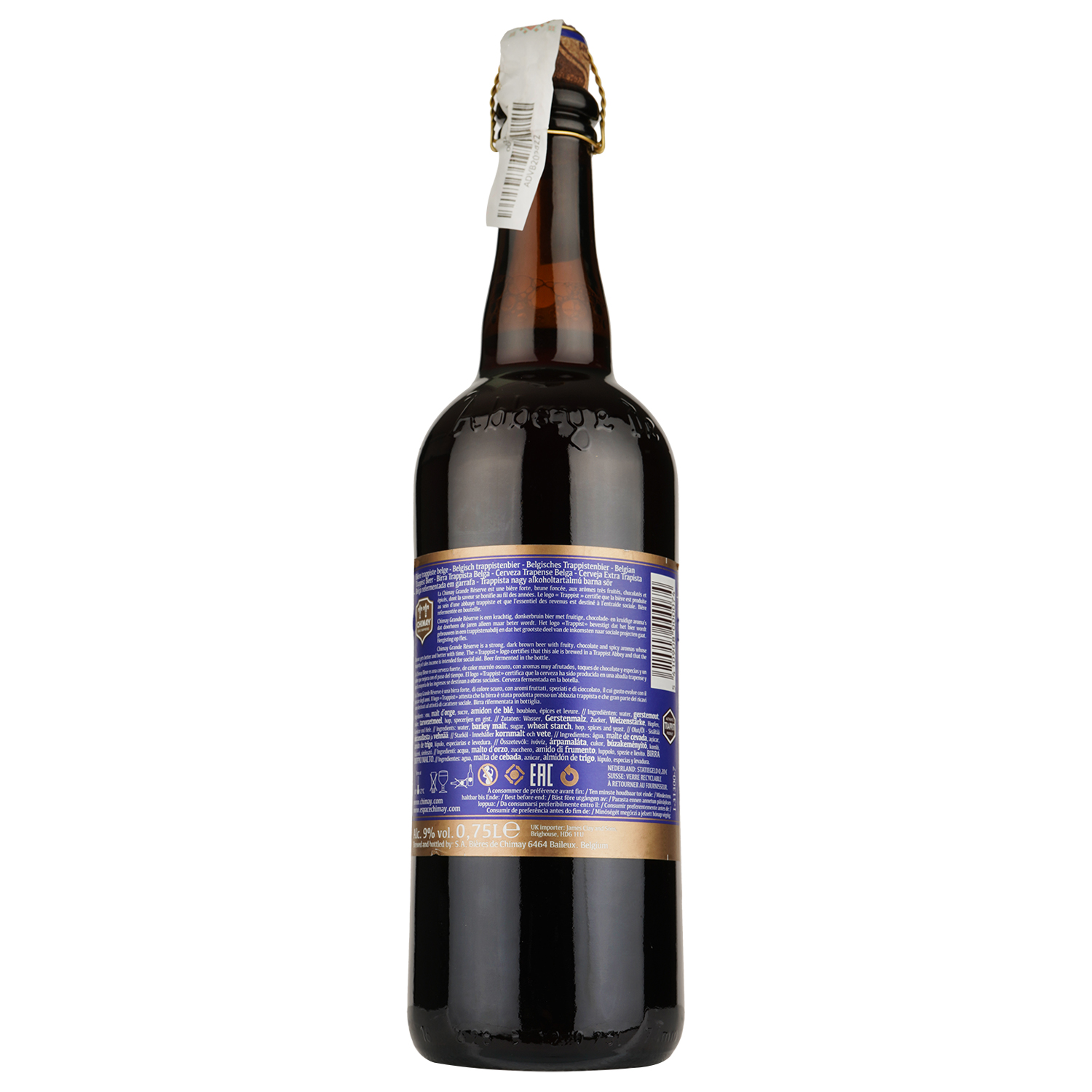 Пиво Chimay Grande Reserve, світле, нефільтроване, 9%, 0,75 л - фото 2