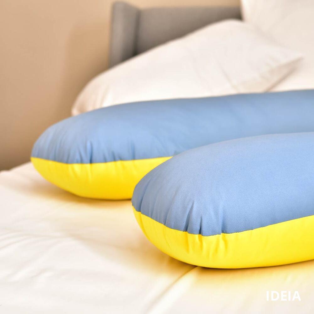 Подушка Ideia П-образная для беременных и отдыха, 140x75x20 см, желтый и голубой (8-33722) - фото 2