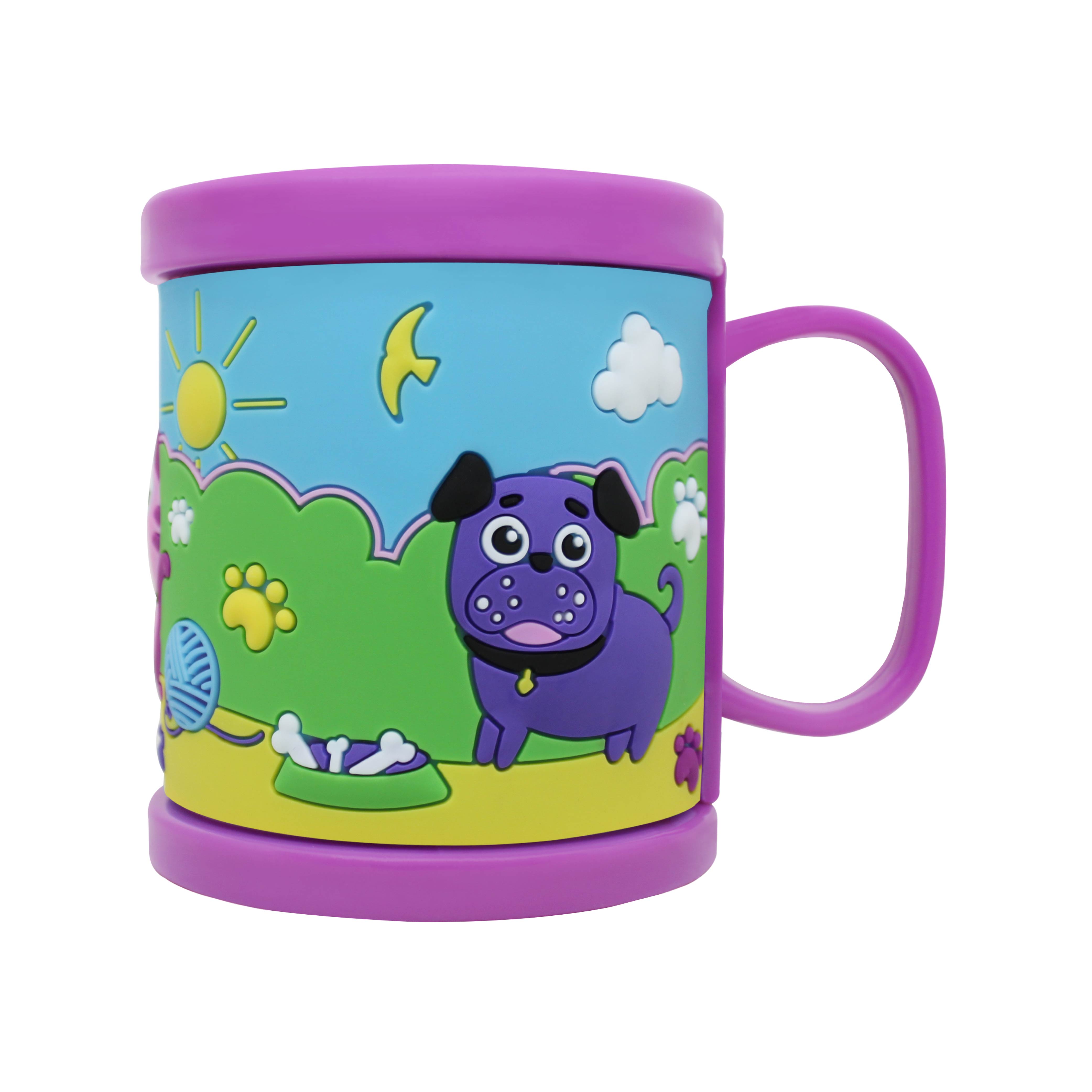 Детская кружка 3D Be Happy Animals, 300 мл, фиолетовый (К_ПВХ019) - фото 1